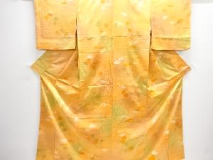 滝に草花模様小紋着物